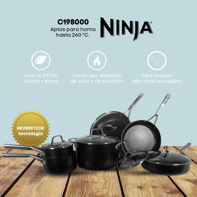 Bateria de Cocina NeverStick Ninja Premium C19800 11 Piezas