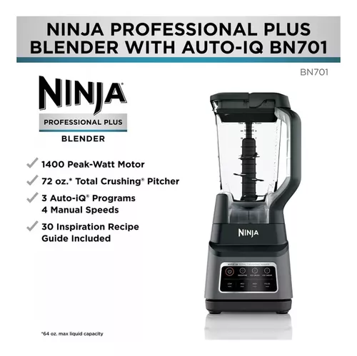 Licuadora Profesional Ninja BN700 1200 Watts Auto-iQ