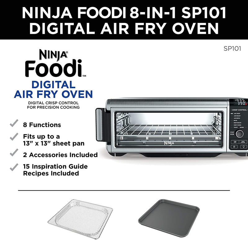 Ninja Horno Digital 8-in-1 Tostador Freidora De Aire SP101 (Open Box)