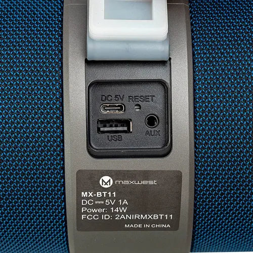 Maxwest Bocina Portatil Bluetooth BT11A  Resistente Agua Azul